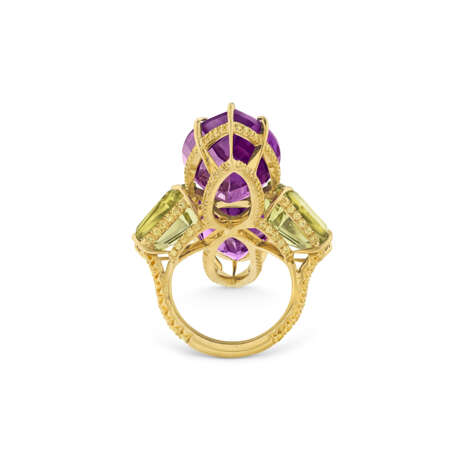 AMETHYST, GREEN QUARTZ, AND COLORED DIAMOND RING - фото 4