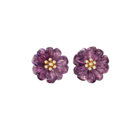 ZADORA SET OF AMETHYST, GREEN BERYL AND DIAMOND 'PANSY' JEWELRY - фото 5