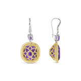 AMETHYST, COLORED DIAMOND AND DIAMOND EARRINGS - Foto 3