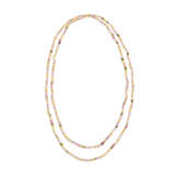 BULGARI CITRINE AND TOURMALINE BEAD LONGCHAIN NECKLACE - Foto 3