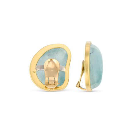 SUZANNE BELPERRON AQUAMARINE AND GOLD 'PÉPITE' EARRINGS - photo 4