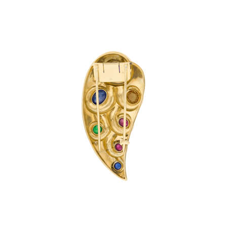 SUZANNE BELPERRON MULTI-GEM AND GOLD CLIP-BROOCH - photo 4