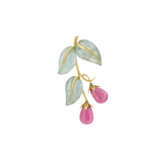 SUZANNE BELPERRON AQUAMARINE AND TOURMALINE 'LEAVES AND BERRIES' BROOCH - photo 1