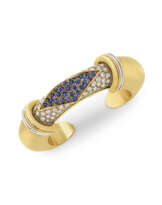 RENÉ BOIVIN SAPPHIRE AND DIAMOND 'COULISSANT' BANGLE