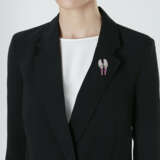 ART DECO MULTI-GEM AND DIAMOND LOVEBIRD BROOCH - Foto 2