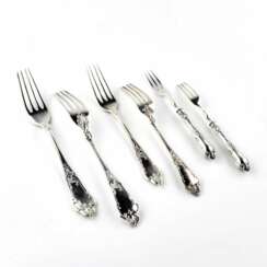 Silver table set by G. Klingert. 