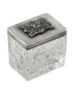 Overview. Russian crystal box with a silver lid. St. Petersburg. 1837.