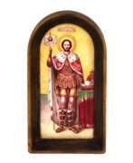Porcelain. Icon of the Holy Blessed Prince Alexander Nevsky on porcelain. 