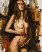 Product catalog. Gicl&eacute;e print on canvas, Naked swimmer, 2023, by Kartashov Andrey, Russia, 21st century. 1 of 50 limited prints.
