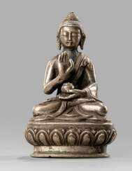 Figur des Buddha Shakyamuni aus Silber