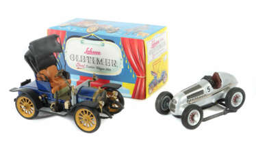 2 Modellfahrzeuge Schuco, Replika, 1x Oldtimer-Mod…