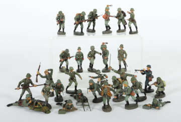 Konvolut Soldaten Elastolin, Masse bemalt, ca. 29 …