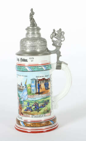 Reservistenkrug Porzellan, 0,5 l, polychrom lithop… - photo 2