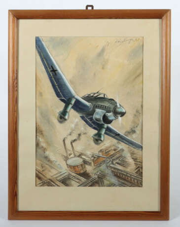 G. Reisinger Kreidezeichnung, einer Junkers Ju87 … - Foto 2