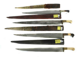 Vier Khyber Messer Afghanistan, 19. Jh., Vollerl-L…