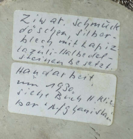 4 Ziwar Schmuckdöschen Afghanistan 1920/30, Silber… - фото 2
