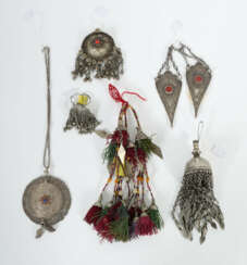 6 Teile Schmuck Afghanistan, 19. u. 20. Jh., Silbe…