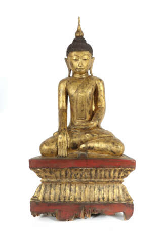 Buddha Shakyamuni Burma, Mitte 20. Jh., Holz, gesc… - фото 1