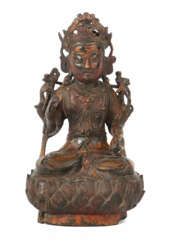 Guanyin China, ca. 15. Jh., Bronze, Reste einer al…