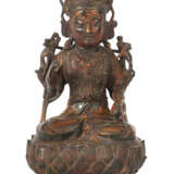 Guanyin China, ca. 15. Jh., Bronze, Reste einer al… - Foto 1