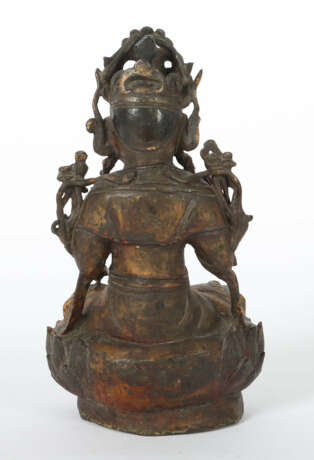 Guanyin China, ca. 15. Jh., Bronze, Reste einer al… - Foto 3