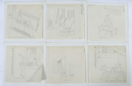 Künstler des 20. Jh. China, Tusche/Papier, 6 Zeich… - photo 2