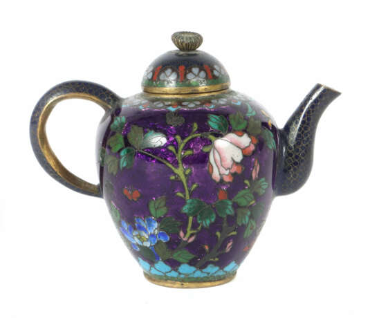 Cloisonné-Zierkanne China, 1. Hälfte 20. Jh., Mess… - photo 1