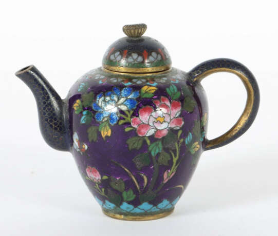 Cloisonné-Zierkanne China, 1. Hälfte 20. Jh., Mess… - photo 2