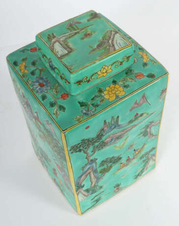 Vierkant Deckelvase China, Qing Dynastie, Weißporz… - photo 2