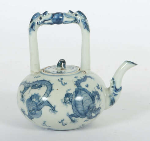 Teekanne China, 19. Jh., Porzellan, blaue Untergla… - photo 2