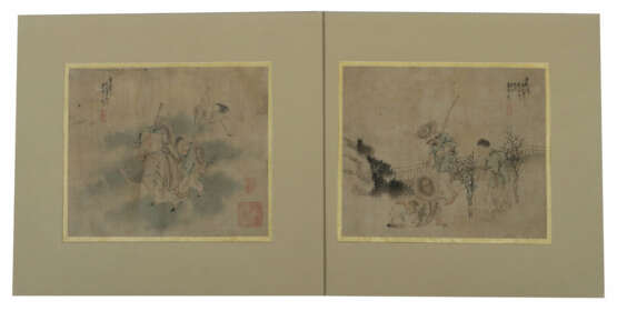 Chinesischer Maler des 19./20. Jh. 2 Tuschmalereie… - photo 1