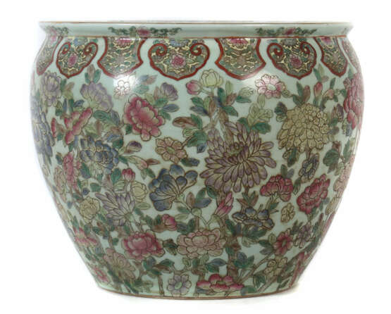 Großer Cachepot China, 20. Jh., Porzellan, dickwan… - photo 1