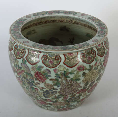 Großer Cachepot China, 20. Jh., Porzellan, dickwan… - photo 2