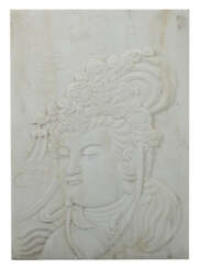 Guanyin-Ganzfigurenrelief China, 20. Jh., weiße Ma…