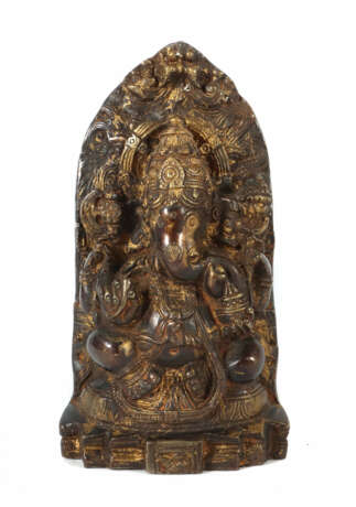 Ganesha Indien, um 1900, Bronze, Reste einer Vergo… - фото 1