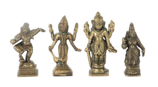 4 Miniaturen Indien, 19. und 20. Jh., Bronze, best… - Foto 1 4 Miniaturen Indien, 19. und 20. Jh., Bronze, best… - Foto 1