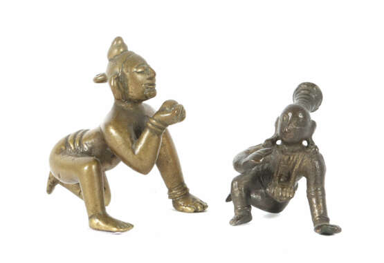 2x Krishna als Kind Indien, 19. Jh., Bronze, beide… - photo 1