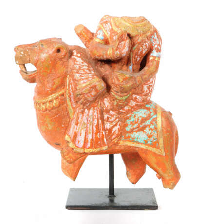 Fragment Wohl Indien, roter Stein, polychrom bemal… - photo 1