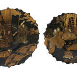 2 Lackteller Japan, Mitte 20. Jh., goldbedrucktes … - Foto 1