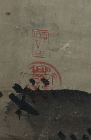 Rollbild Japan, 19. Jh., Tuschmalerei auf Papier, … - photo 3
