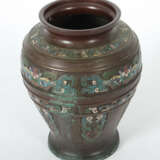 Champlevé Vase Japan, um 1900, Messing, patiniert,… - photo 2