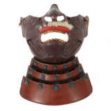 Samurai Menpo Maske Japan, um 1900, Metall, braun … - photo 1
