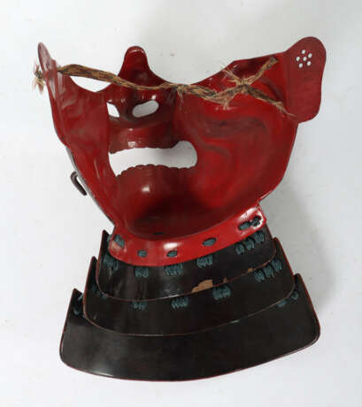 Samurai Menpo Maske Japan, um 1900, Metall, braun … - photo 3