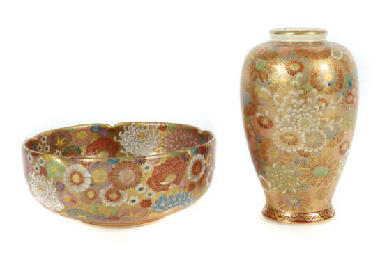 Konvolut Vase und Schale Japan 19. Jh., Meiji-Zeit… - Foto 1