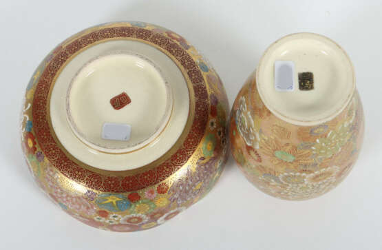 Konvolut Vase und Schale Japan 19. Jh., Meiji-Zeit… - Foto 3