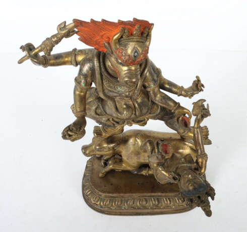 Yama & Yami Tibet/Mongolei, 19. Jh., vergoldete Ku… - photo 6