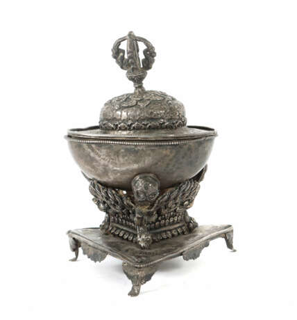 Kapala Schädelschale Tibet, 19. Jh., Silberblech, … - photo 1