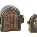 2 Reliquienbehälter Nepal/Tibet, 19. Jh., Kupferbl… - Foto 1