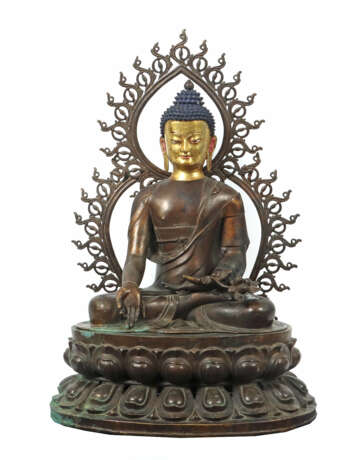Buddha Shakyamuni Tibet, 19. Jh., Bronze, zweiteil… - photo 1