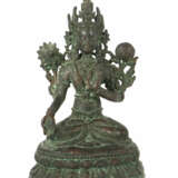 Weiße Tara Tibet, 19. Jh., Bronze, patiniert, deta… - фото 1